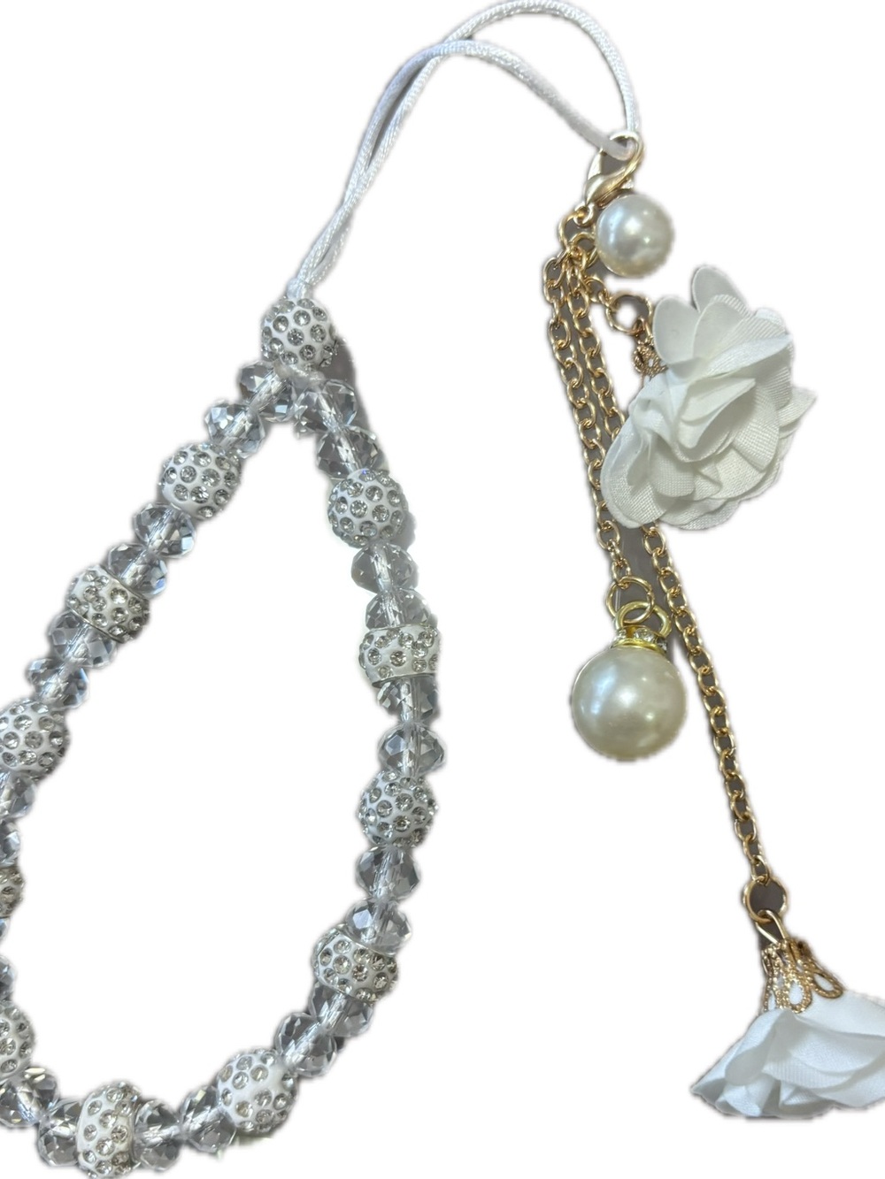 Beaded Phone Wristlet with Detachable Gold Charm